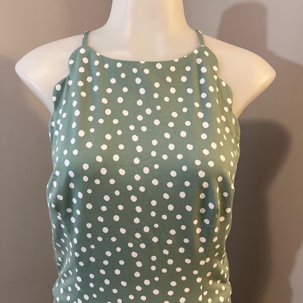 BCX Green Halter Sundress Sleeveless Mini - Picture 3 of 15
